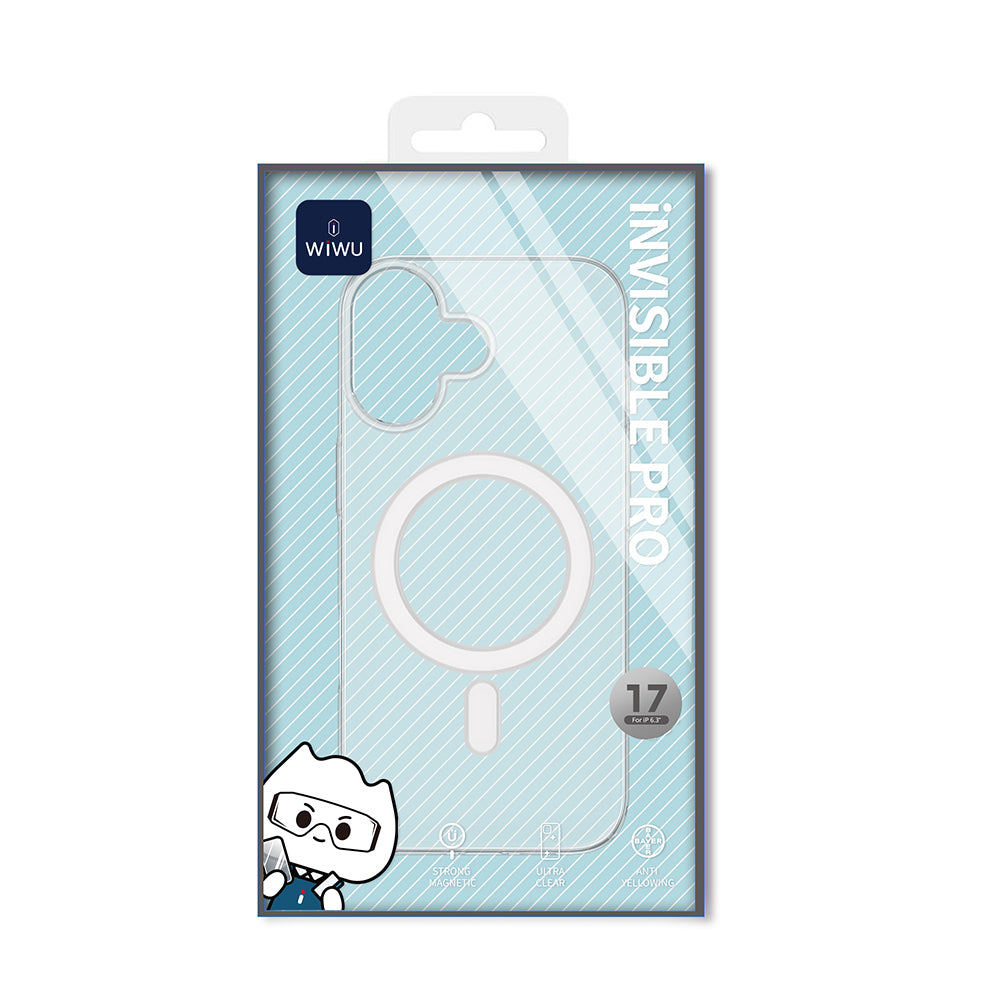 Apple iPhone 17 Kılıf M-safe Şarj Özellikli Wiwu YXK-207 Invisible Pro Sert PC Kapak Şeffaf