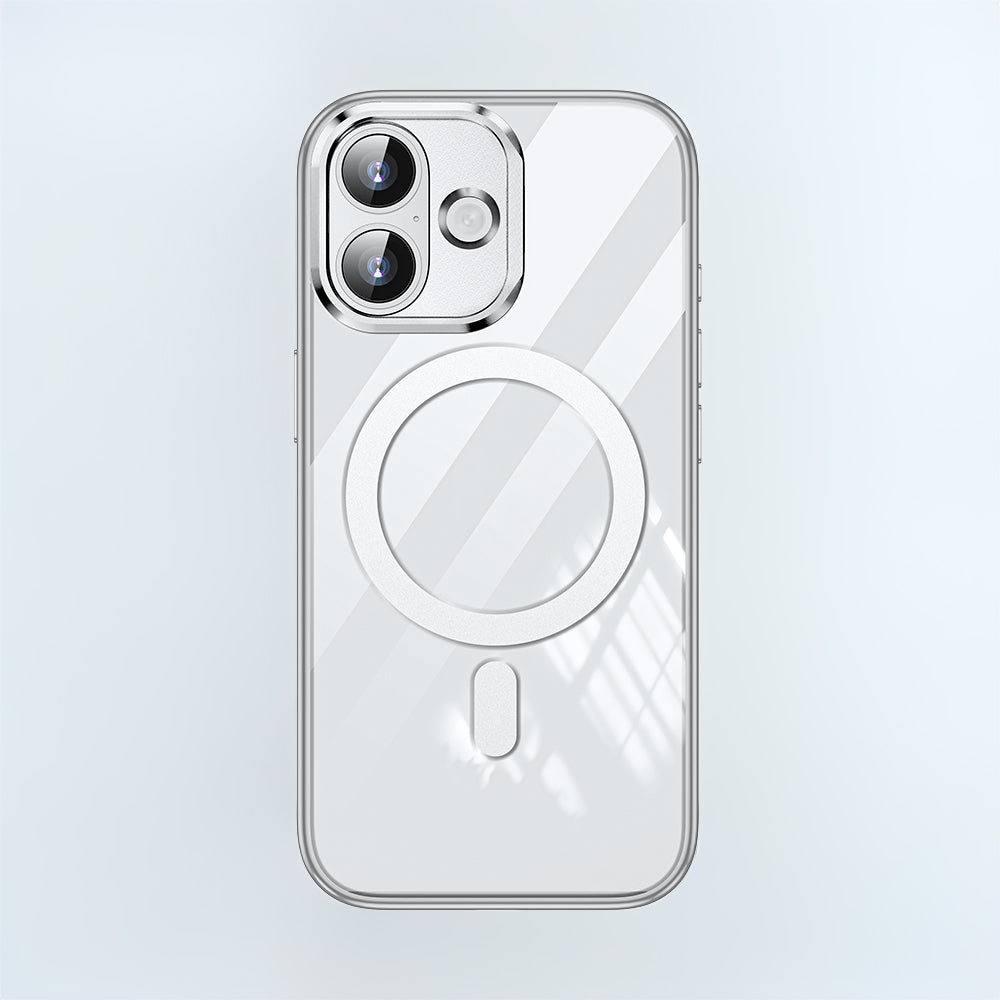 Apple iPhone 17 Kılıf M-safe Şarj Özellikli Wlons Standlı Efsane Kapak Gümüş