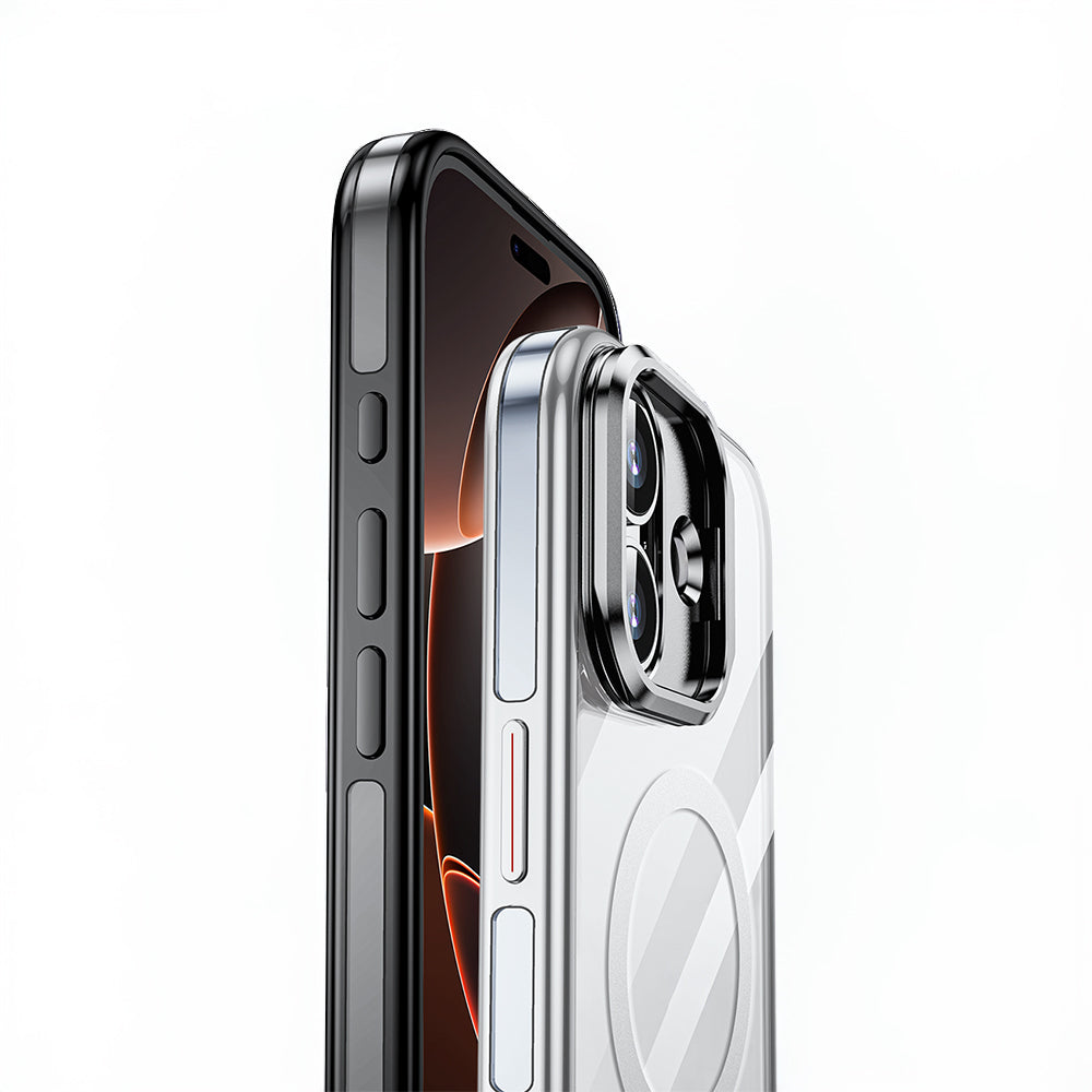 Apple iPhone 17 Kılıf M-safe Şarj Özellikli Wlons Standlı Efsane Kapak Mavi