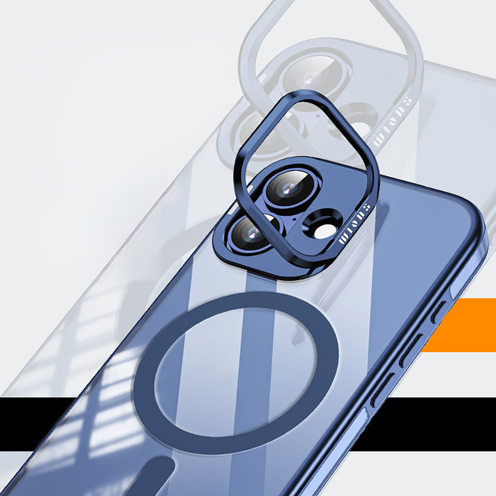 Apple iPhone 17 Kılıf M-safe Şarj Özellikli Wlons Standlı Efsane Kapak Siyah