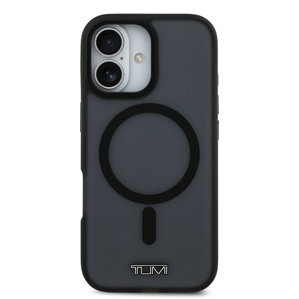 Apple iPhone 17 Kılıf TUMI Orjinal Lisanslı M-safe Şarj Özellikli Buzlu Transparan Kapak Siyah