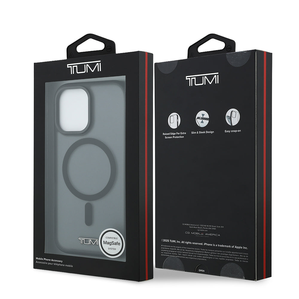 Apple iPhone 17 Kılıf TUMI Orjinal Lisanslı M-safe Şarj Özellikli Buzlu Transparan Kapak Siyah