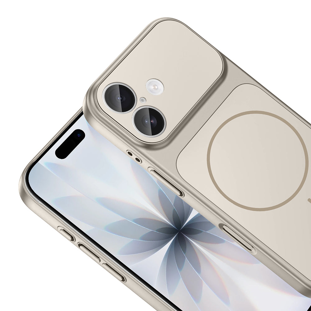 Apple iPhone 17 Kılıf Zore M-Safe Şarj Özellikli Kamera Korumalı Formen Kapak Gümüş