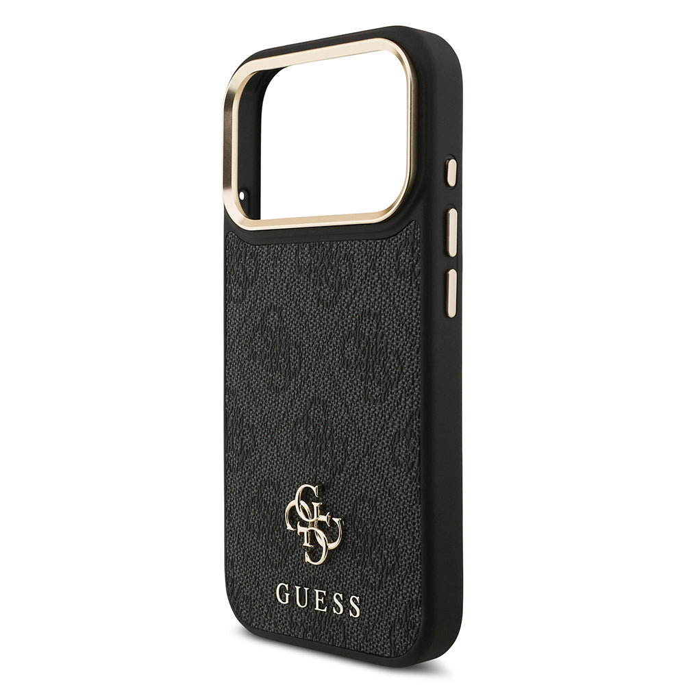 Apple iPhone 17 Pro Guess Orjinal Lisanslı 4G ve Yazı Logolu Kılıf + Ekran Koruyucu + Lens Koruyucu 3in1 Aksesuar Seti Siyah