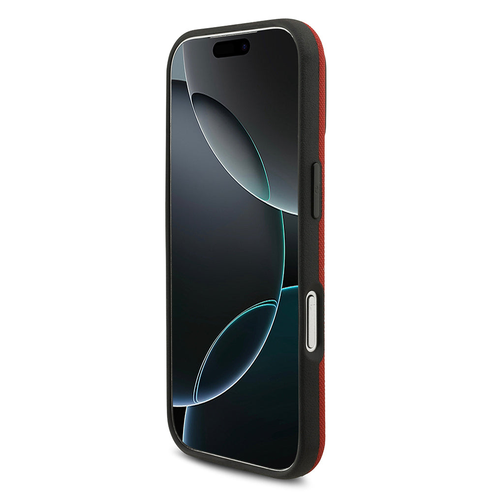 Apple iPhone 17 Pro Kılıf BMW Orjinal Lisanslı M-safe Şarj Özellikli Metal Logolu Delikli M Dizayn Deri Kapak Lacivert