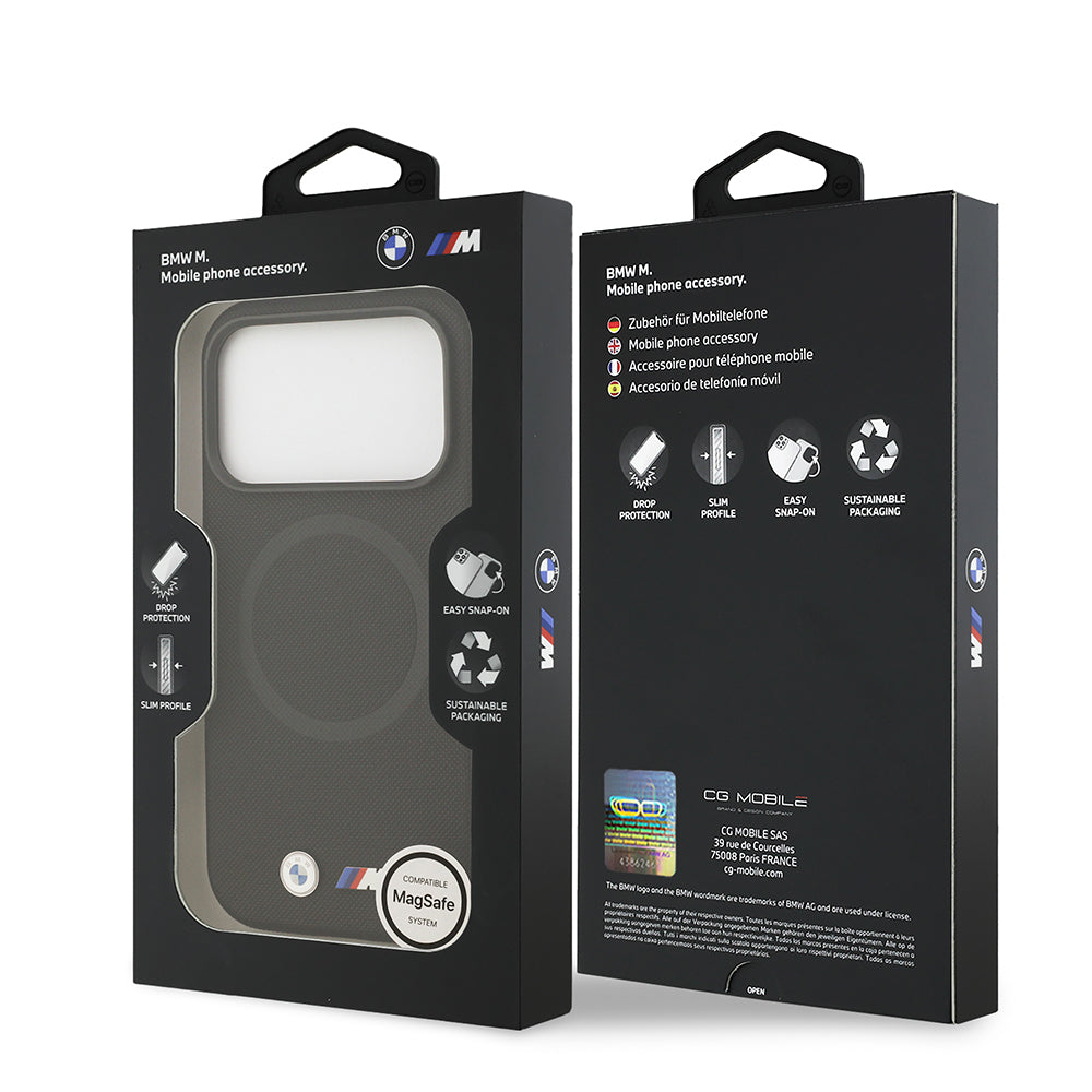 Apple iPhone 17 Pro Kılıf BMW Orjinal Lisanslı M-safe Şarj Özellikli Metal Logolu Delikli M Dizayn Deri Kapak Kırmızı