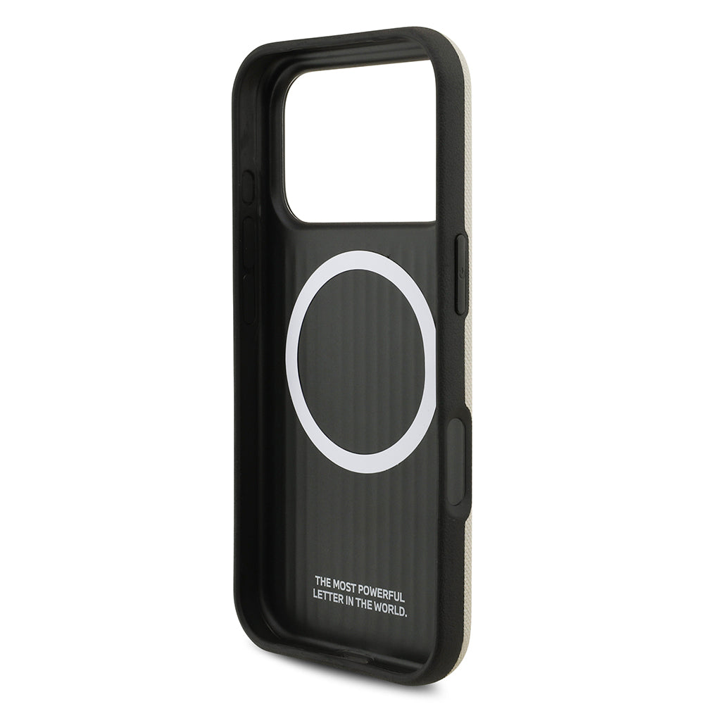 Apple iPhone 17 Pro Kılıf BMW Orjinal Lisanslı M-safe Şarj Özellikli Metal Logolu Delikli M Dizayn Deri Kapak Kırmızı