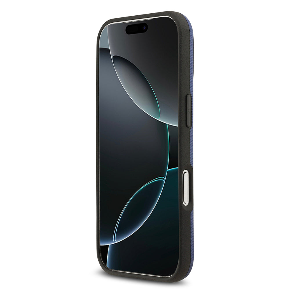 Apple iPhone 17 Pro Kılıf BMW Orjinal Lisanslı M-safe Şarj Özellikli Metal Logolu Delikli M Dizayn Deri Kapak Gri