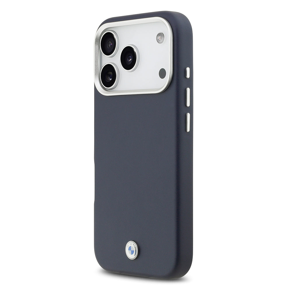 Apple iPhone 17 Pro Kılıf BMW Orjinal Lisanslı M-safe Şarj Özellikli Metal Logolu Tam Kaplama Deri Kapak Siyah