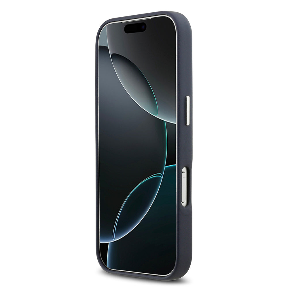 Apple iPhone 17 Pro Kılıf BMW Orjinal Lisanslı M-safe Şarj Özellikli Metal Logolu Tam Kaplama Deri Kapak Siyah