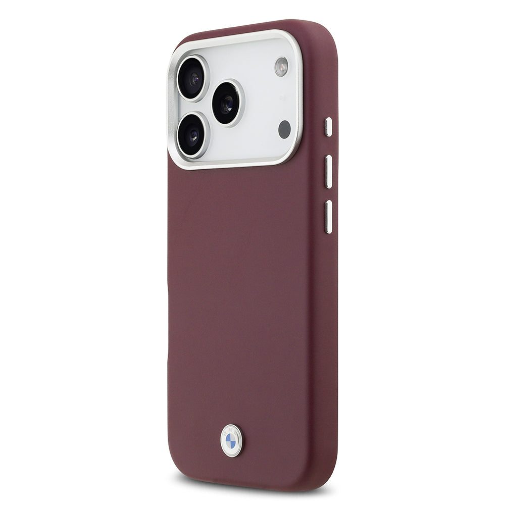 Apple iPhone 17 Pro Kılıf BMW Orjinal Lisanslı M-safe Şarj Özellikli Metal Logolu Tam Kaplama Deri Kapak Gri