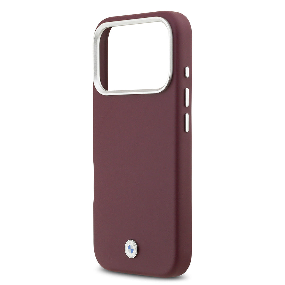 Apple iPhone 17 Pro Kılıf BMW Orjinal Lisanslı M-safe Şarj Özellikli Metal Logolu Tam Kaplama Deri Kapak Gri