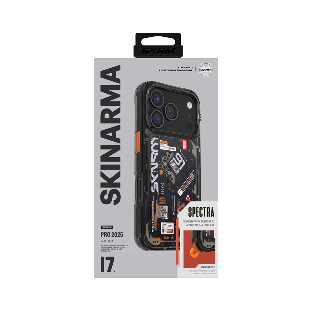 Apple iPhone 17 Pro Kılıf Desenli Airbag Tasarımlı Skinarma Spectra Kapak Beyaz