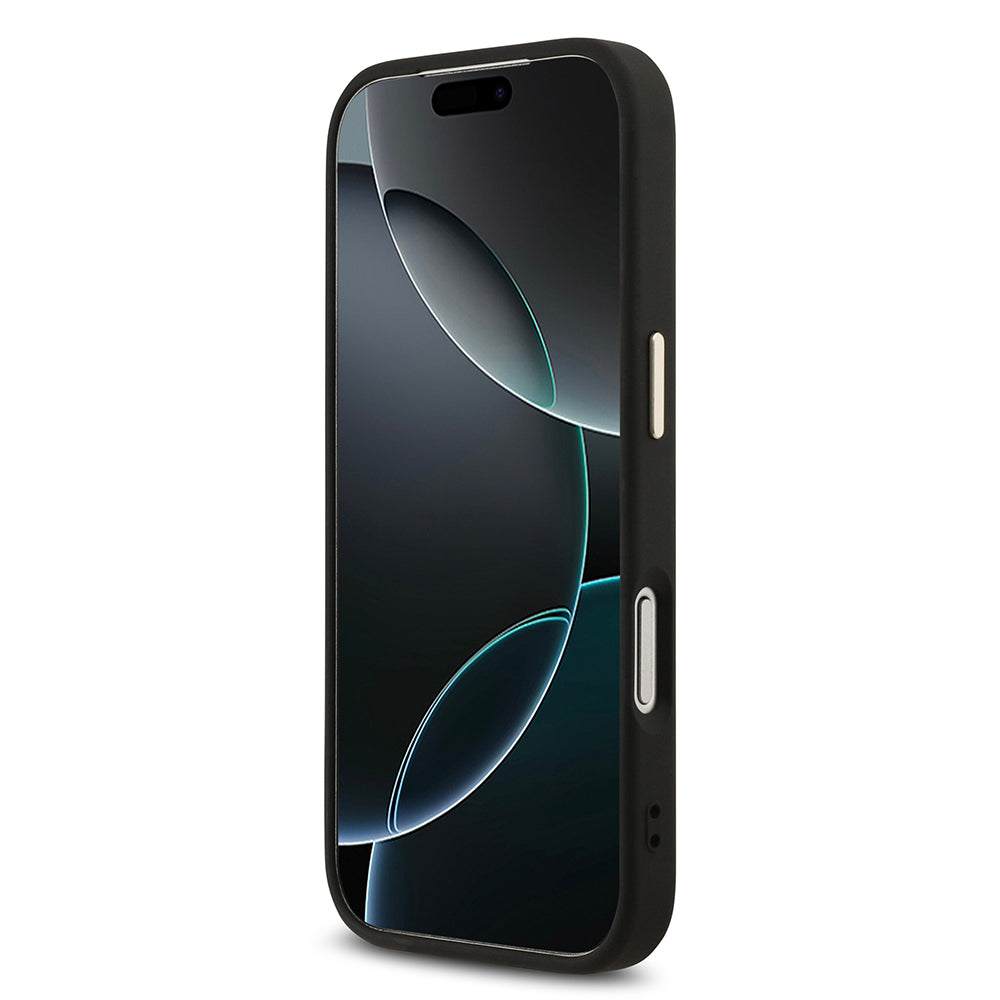 Apple iPhone 17 Pro Kılıf Guess Orjinal Lisanslı 4G Büyük Metal Kamera Çerçeveli ve Logolu Glitter Kapak Pembe