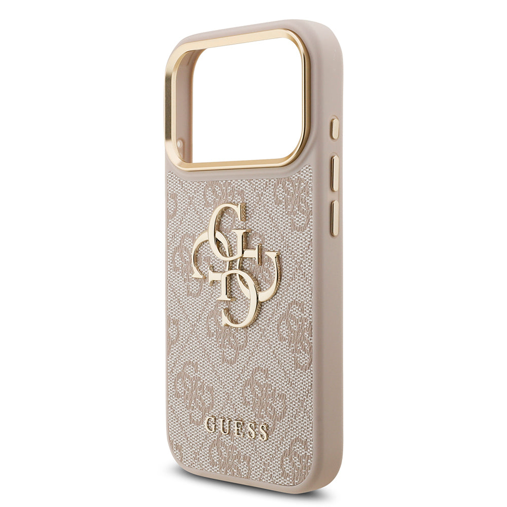 Apple iPhone 17 Pro Kılıf Guess Orjinal Lisanslı 4G Büyük Metal Logolu Kalın Askılı Kapak Kahverengi