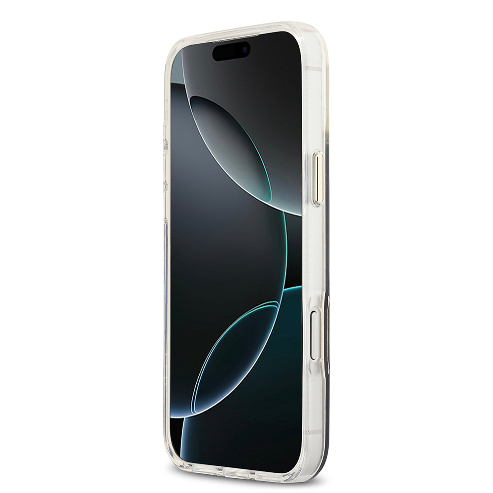 Apple iPhone 17 Pro Kılıf Guess Orjinal Lisanslı M-safe Şarj Özellikli 4G Desenli Simli Silikon Kapak Gri