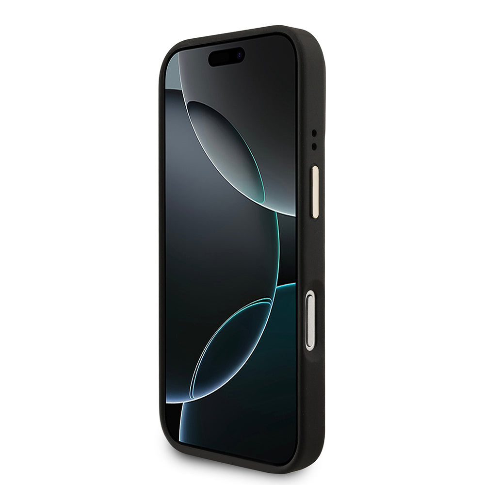 Apple iPhone 17 Pro Kılıf Guess Orjinal Lisanslı M-safe Şarj Özellikli Askılı ve 4G Logo Kartlıklı Kapak Kahverengi