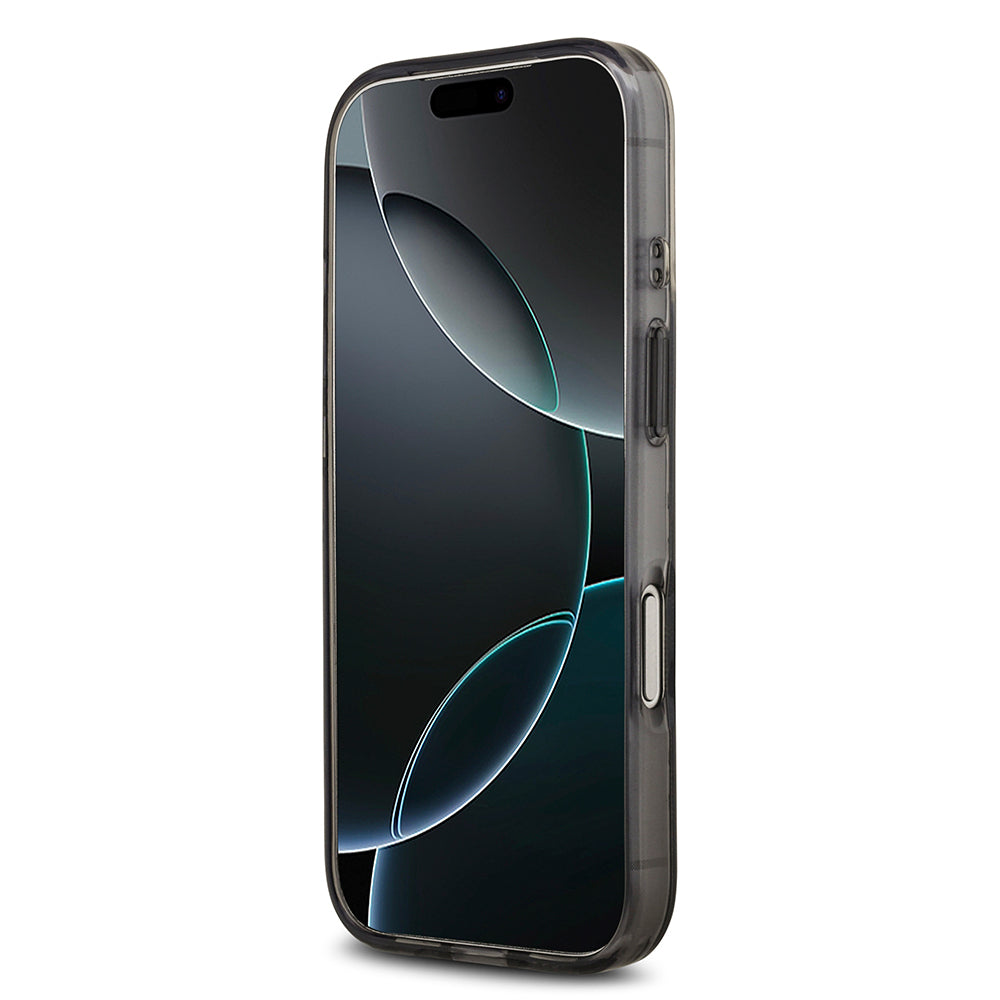 Apple iPhone 17 Pro Kılıf Guess Orjinal Lisanslı M-safe Şarj Özellikli IML Peony ve 4G Desenli Klasik Logolu Kapak Kahverengi