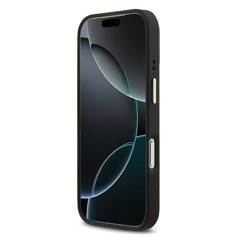 Apple iPhone 17 Pro Kılıf Guess Orjinal Lisanslı M-safe Şarj Özellikli Sıcak Baskılı Yazı Logolu PU Deri Peony Kapak Kahverengi