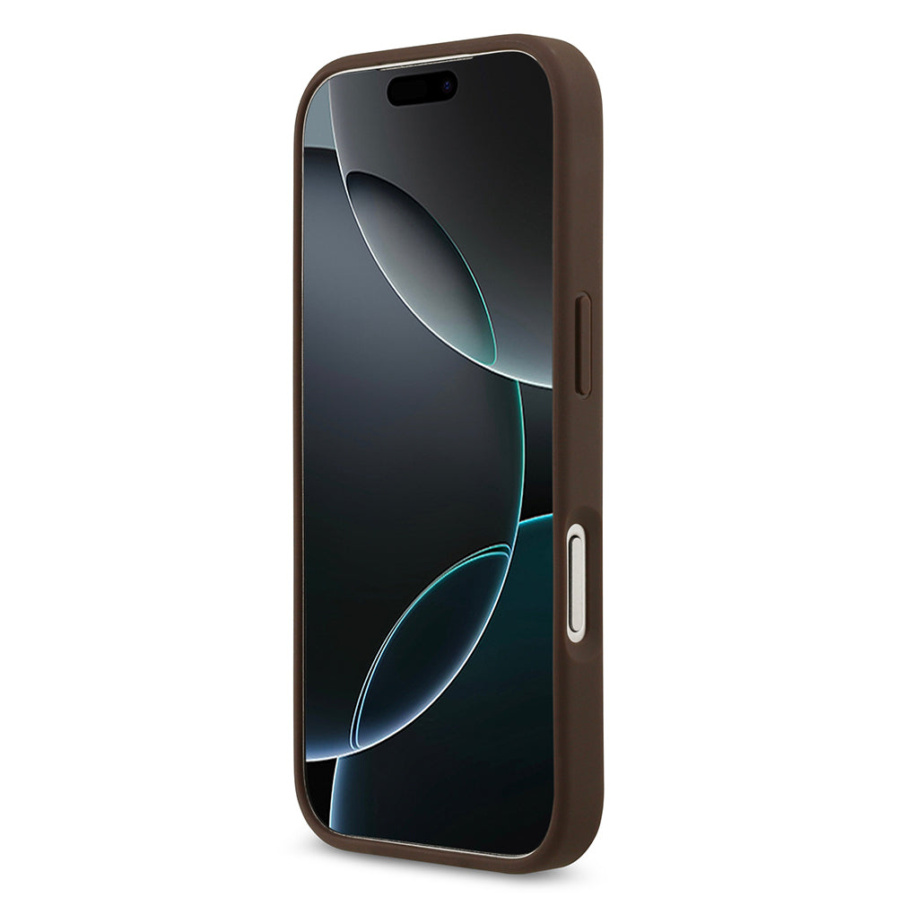 Apple iPhone 17 Pro Kılıf Guess Orjinal Lisanslı M-safe Şarj Özellikli Yazı Logolu Circle Classic Kapak  Siyah