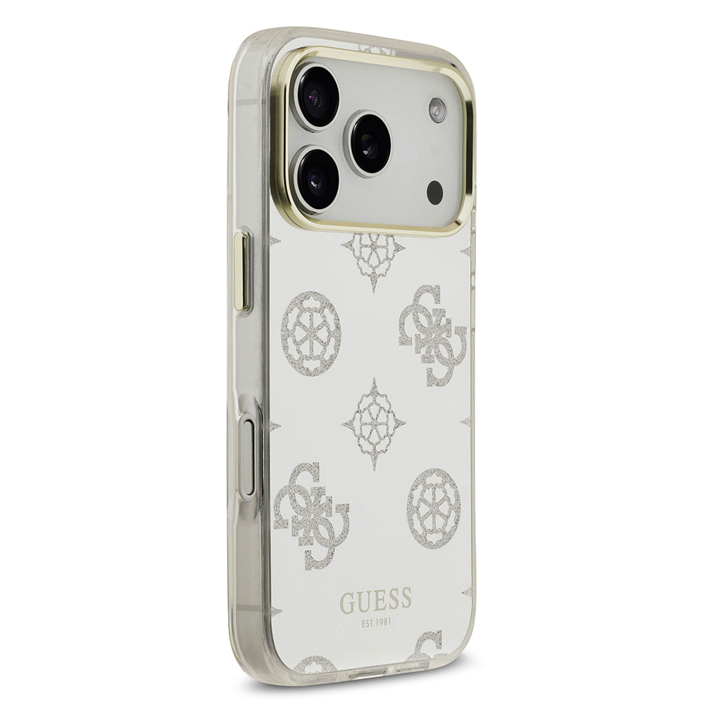 Apple iPhone 17 Pro Kılıf Guess Orjinal Lisanslı Metal Kamera Çerçeveli Simli Aynalı Kapak Gümüş