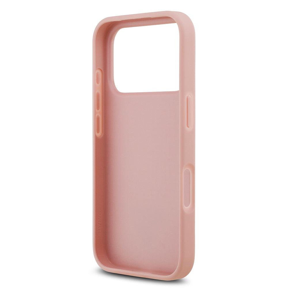 Apple iPhone 17 Pro Kılıf Guess Orjinal Lisanslı Taşlı Arka Yüzey Üçgen Logolu Kapak Gümüş