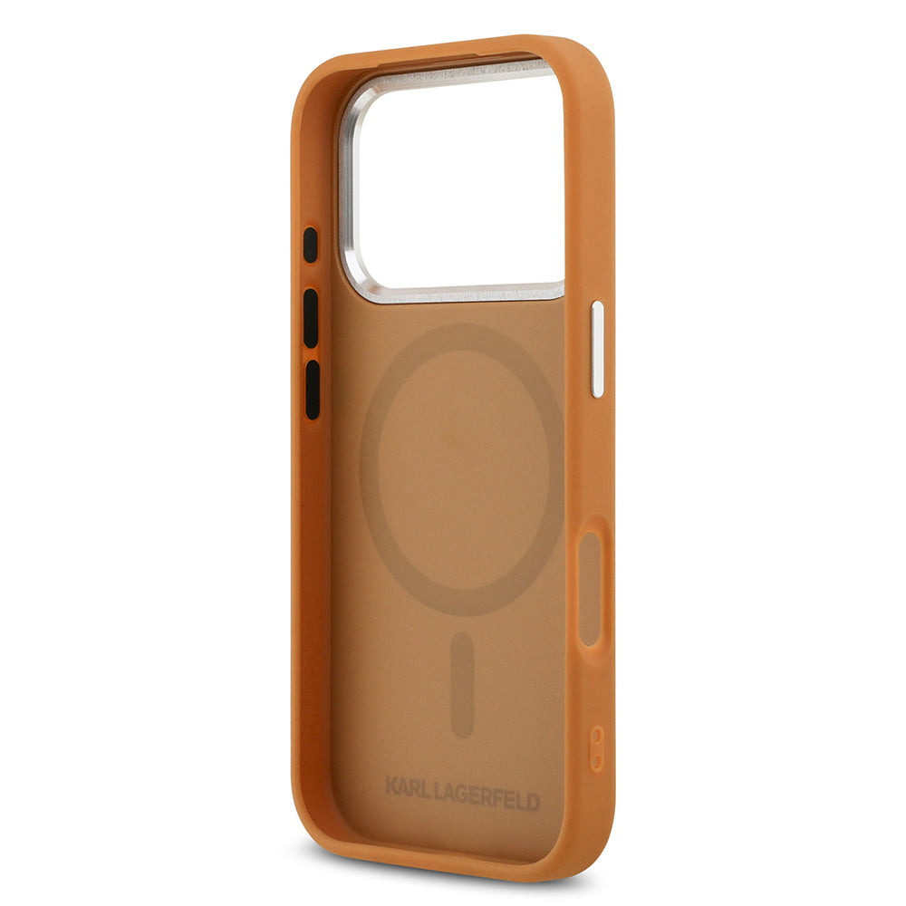 Apple iPhone 17 Pro Kılıf Karl Lagerfeld Orjinal Lisanslı M-safe Şarj Özellikli Metal Kamera ve Buton Tasarımlı Paris RSG PU Deri Kapak Siyah