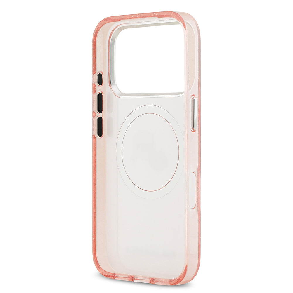 Apple iPhone 17 Pro Kılıf Karl Lagerfeld Orjinal Lisanslı Parlayan Simli Karl & Choupette Heads Kapak Siyah