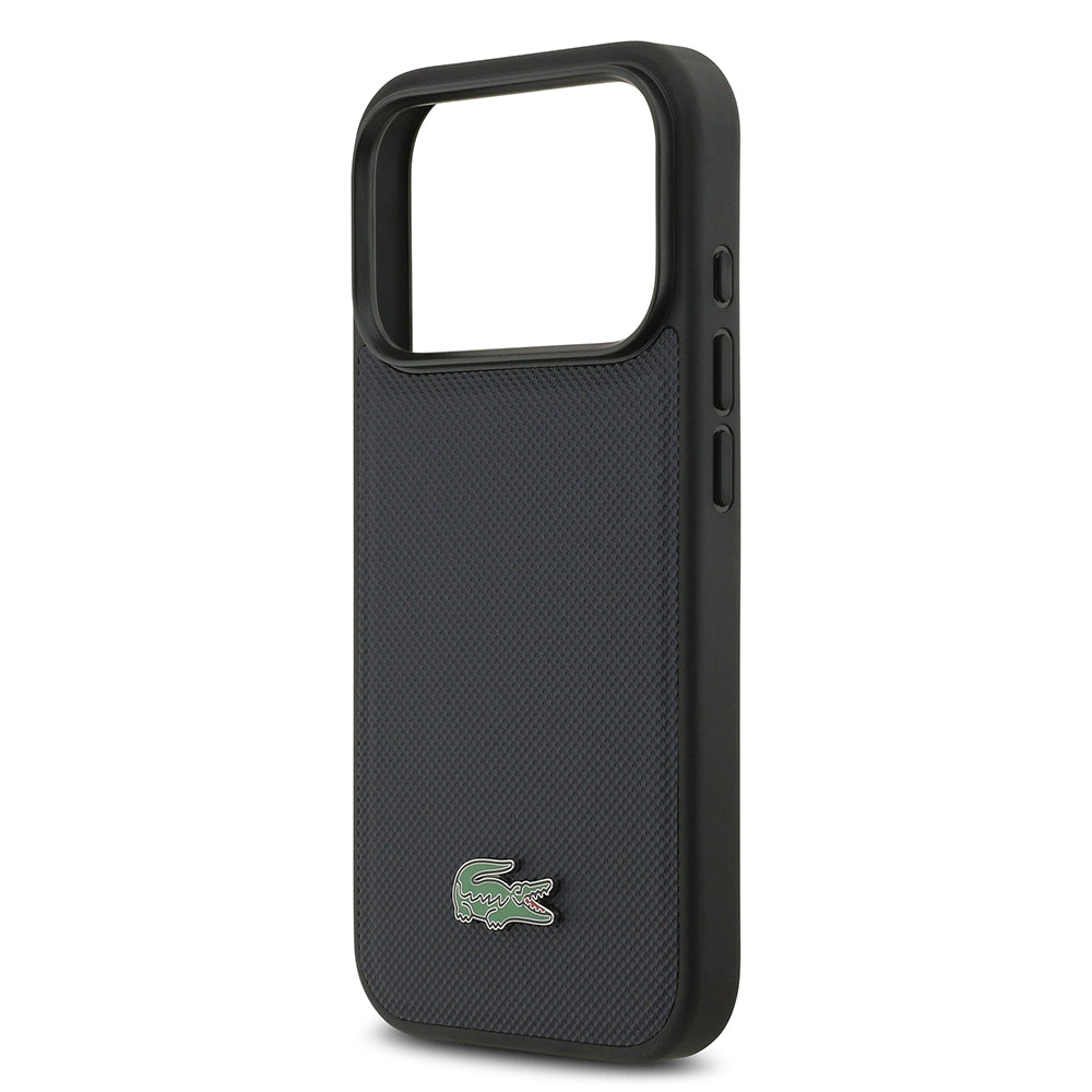 Apple iPhone 17 Pro Kılıf Lacoste Orjinal Lisanslı M-safe Şarj Özellikli PU Pike Desenli Metal Logolu Kartlıklı Kapak Yeşil