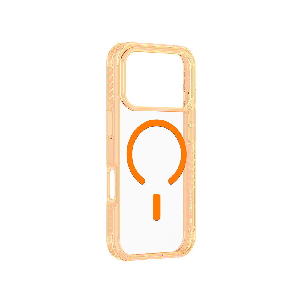 Apple iPhone 17 Pro Kılıf M-Safe Şarj Özellikli Airbag Tasarımlı AmazingThing Titan Pro Serisi Kapak Turuncu