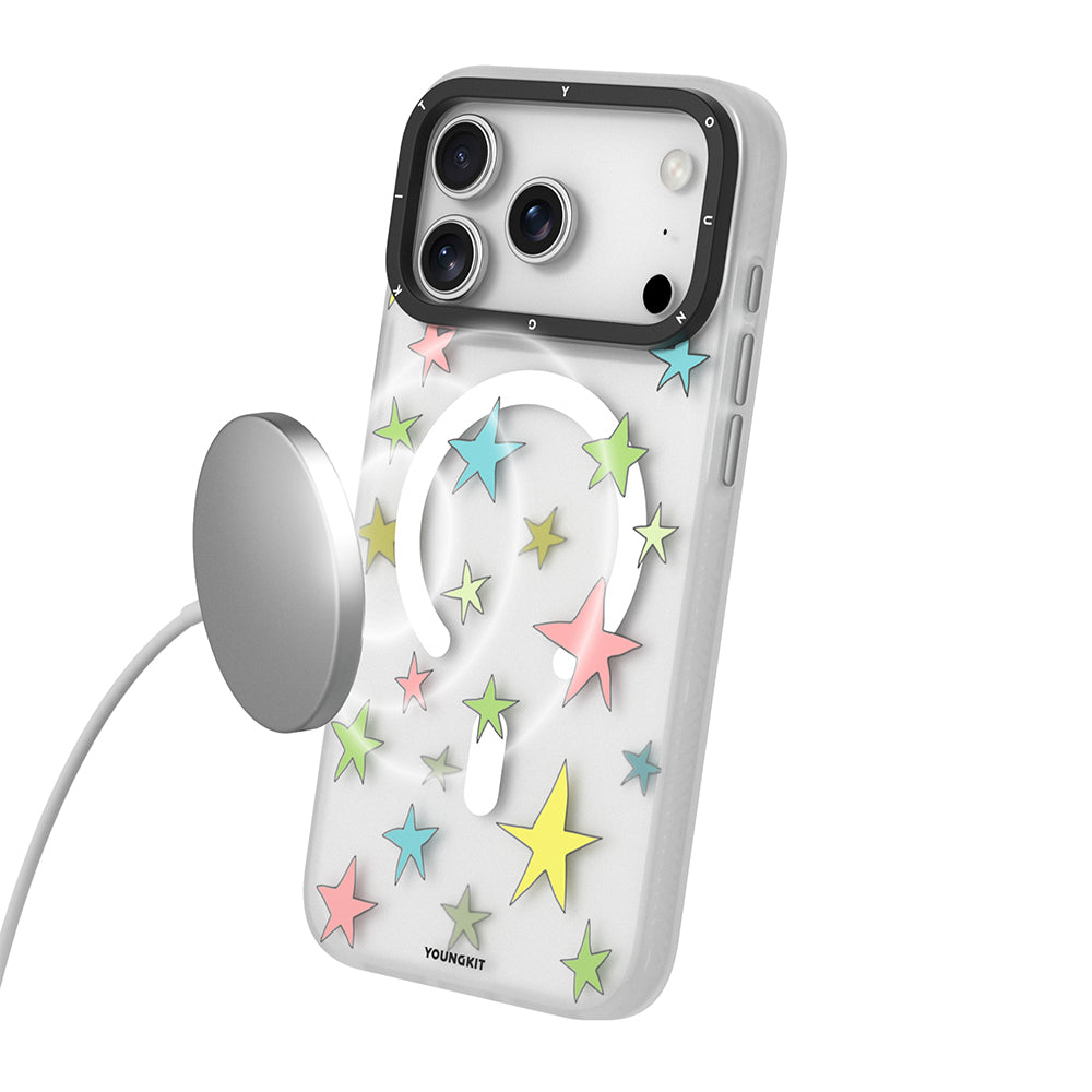 Apple iPhone 17 Pro Kılıf M-Safe Şarj Özellikli Airbagli Çift Katmanlı Youngkit Sweathart Serisi Kapak Kırmızı