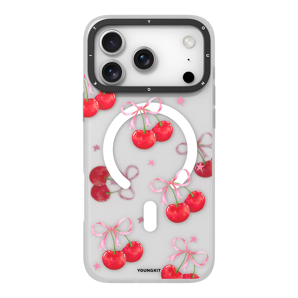 Apple iPhone 17 Pro Kılıf M-Safe Şarj Özellikli Airbagli Çift Katmanlı Youngkit Sweathart Serisi Kapak Kırmızı