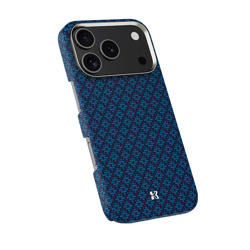 Apple iPhone 17 Pro Kılıf M-Safe Şarj Özellikli Benks ArmorAir ArmorGrid Serisi Kevlar Kapak Mavi
