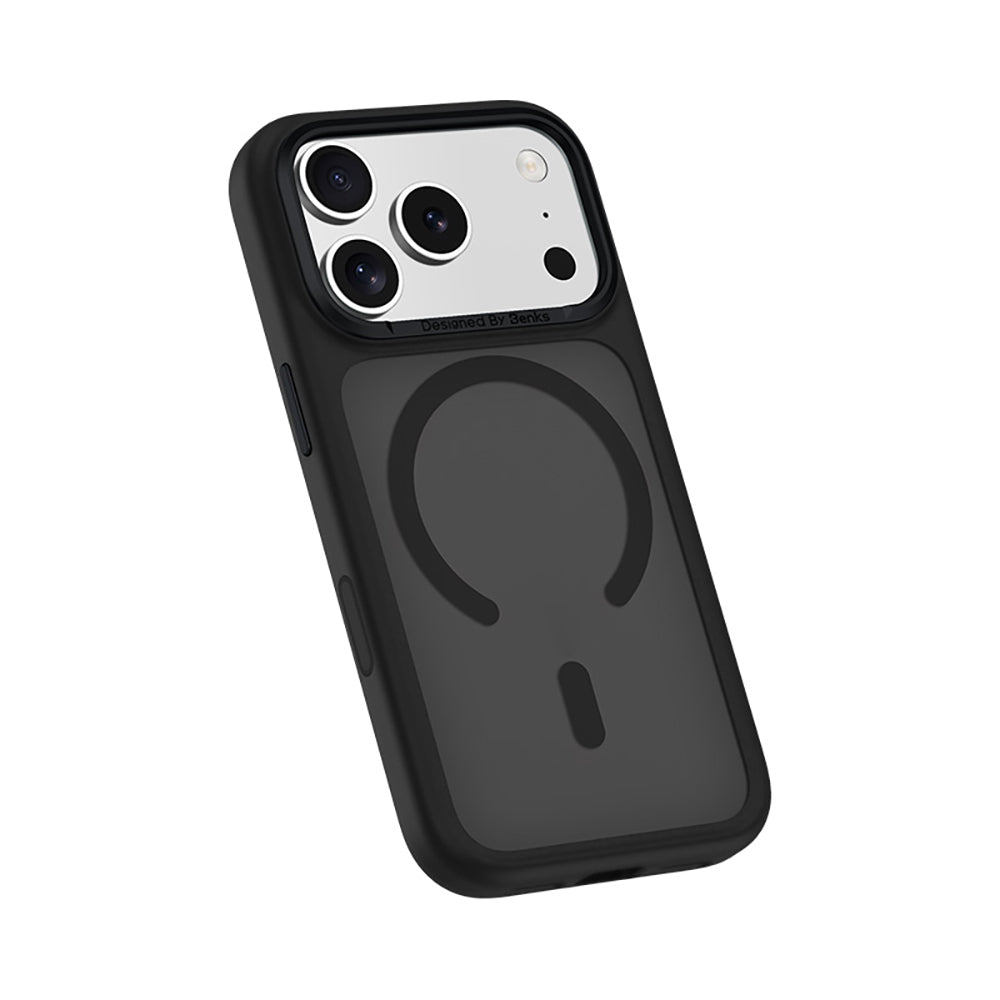 Apple iPhone 17 Pro Kılıf M-Safe Şarj Özellikli Benks Mist C-Magnet Kapak Beyaz