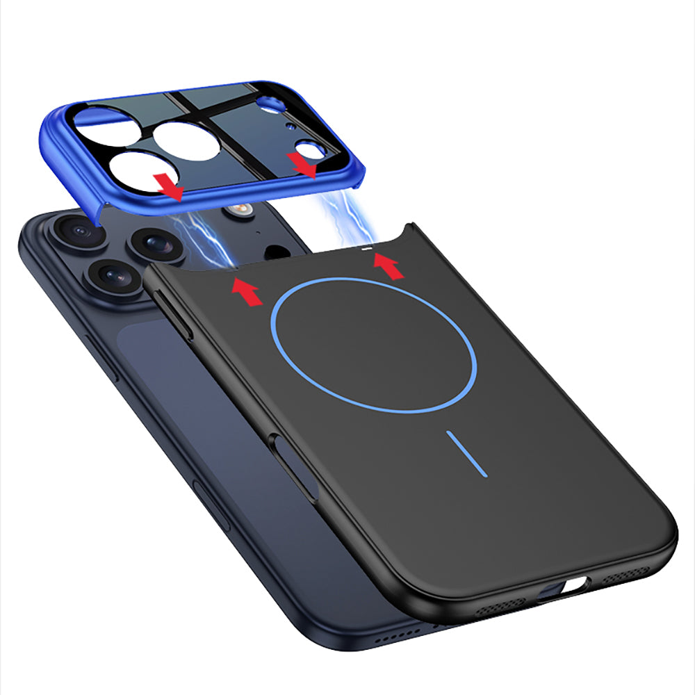 Apple iPhone 17 Pro Kılıf M-safe Şarj Özellikli Çift Parçalı Zore Napoli Kapak Siyah