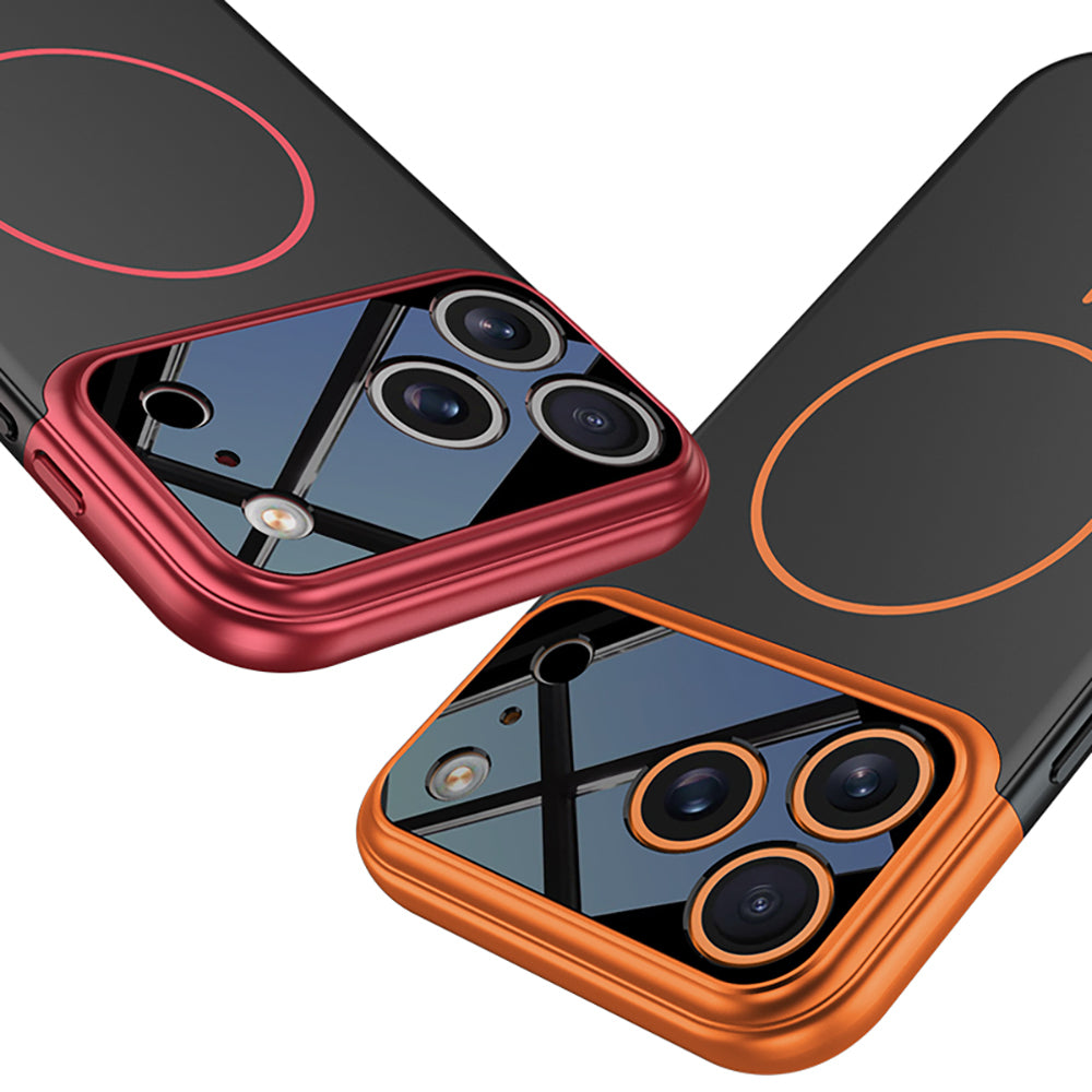 Apple iPhone 17 Pro Kılıf M-safe Şarj Özellikli Çift Parçalı Zore Napoli Kapak Siyah