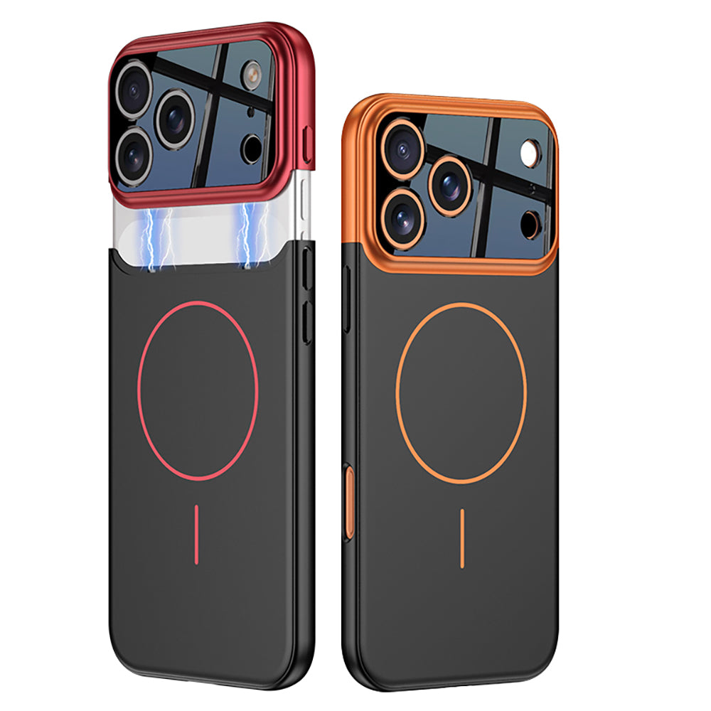 Apple iPhone 17 Pro Kılıf M-safe Şarj Özellikli Çift Parçalı Zore Napoli Kapak Lacivert-Siyah