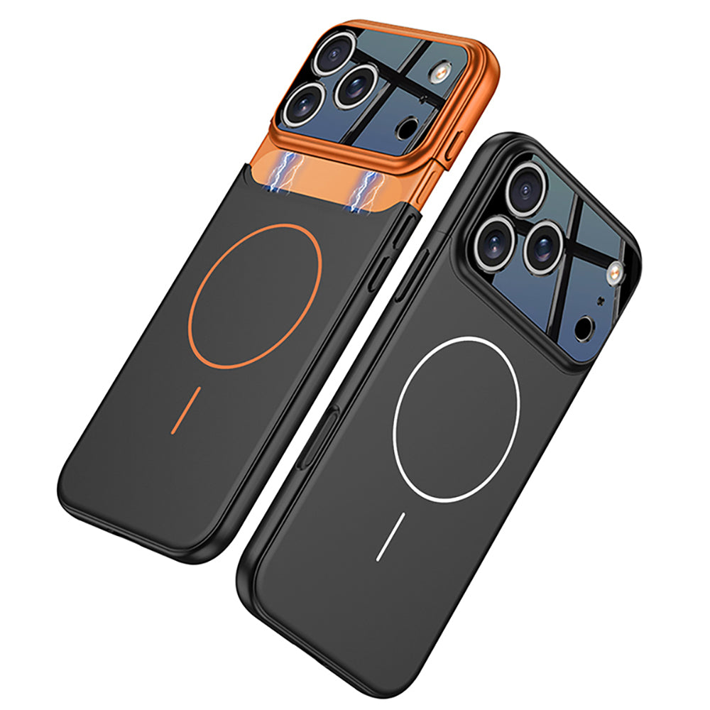 Apple iPhone 17 Pro Kılıf M-safe Şarj Özellikli Çift Parçalı Zore Napoli Kapak Lacivert-Siyah