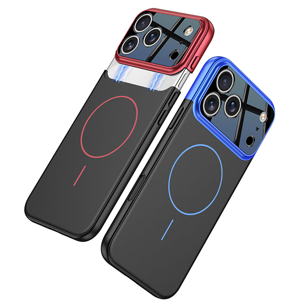 Apple iPhone 17 Pro Kılıf M-safe Şarj Özellikli Çift Parçalı Zore Napoli Kapak Lacivert-Siyah