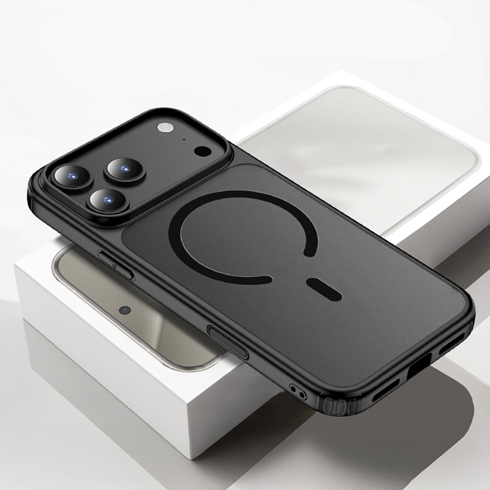 Apple iPhone 17 Pro Kılıf M-safe Şarj Özellikli Mat Arka Yüzey Wlons Lola Kapak Siyah