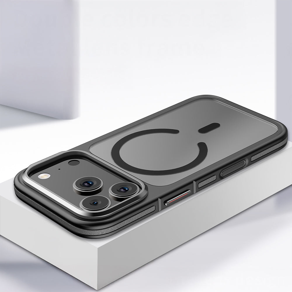 Apple iPhone 17 Pro Kılıf M-safe Şarj Özellikli Mat Görünümlü Wlons Vevo Kapak Gri