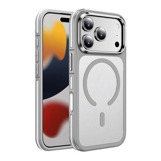 Apple iPhone 17 Pro Kılıf M-safe Şarj Özellikli Mat Görünümlü Wlons Vevo Kapak Gri