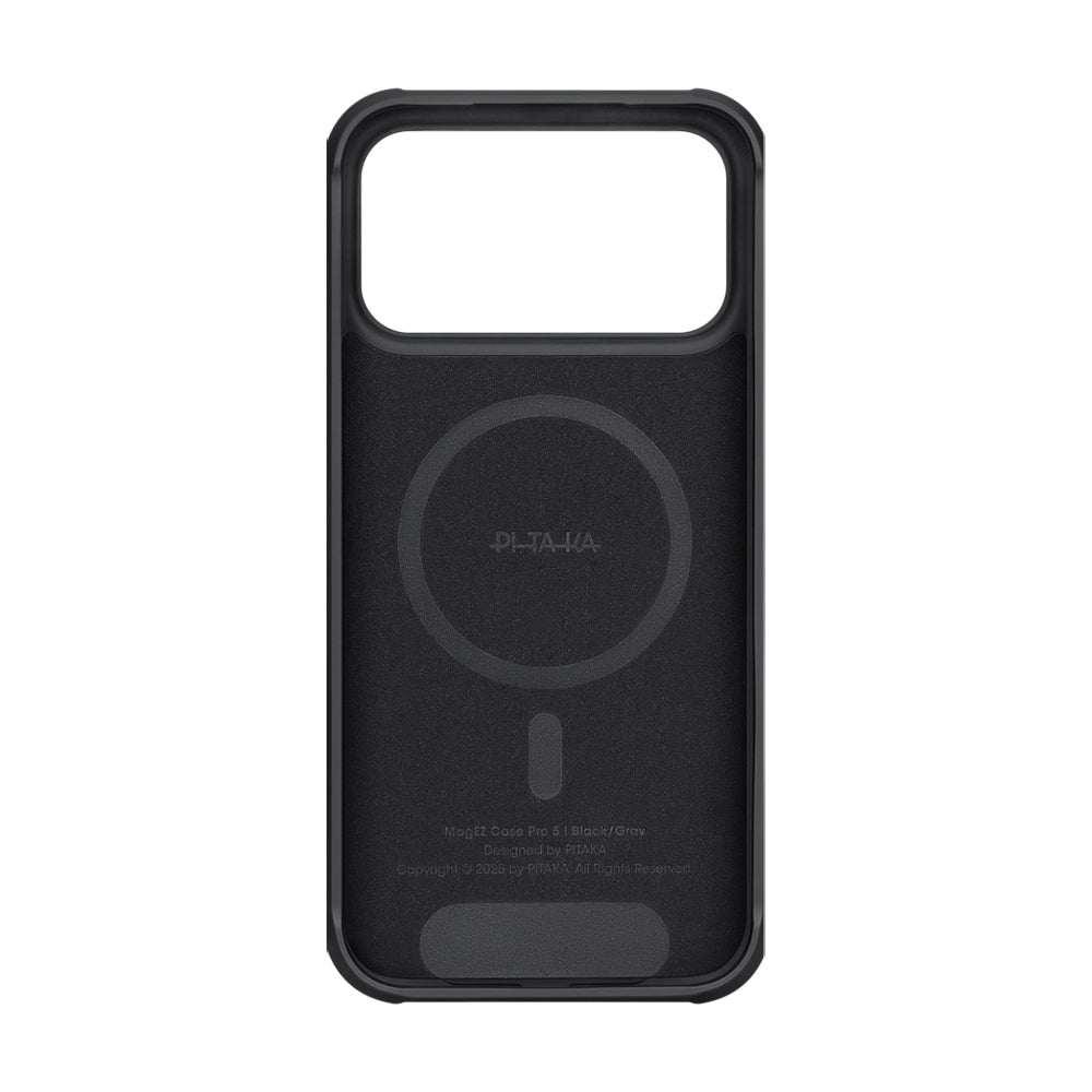 Apple iPhone 17 Pro Kılıf M-safe Şarj Özellikli Pitaka Aramid Pro Guard Serisi Black-Gray Kapak Siyah-Gri