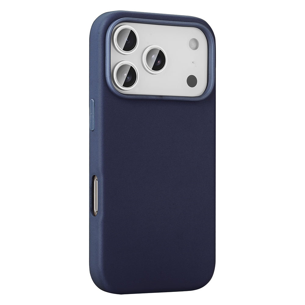 Apple iPhone 17 Pro Kılıf M-safe Şarj Özellikli PU Deri Görünümlü Zore Kupra Kapak Gri