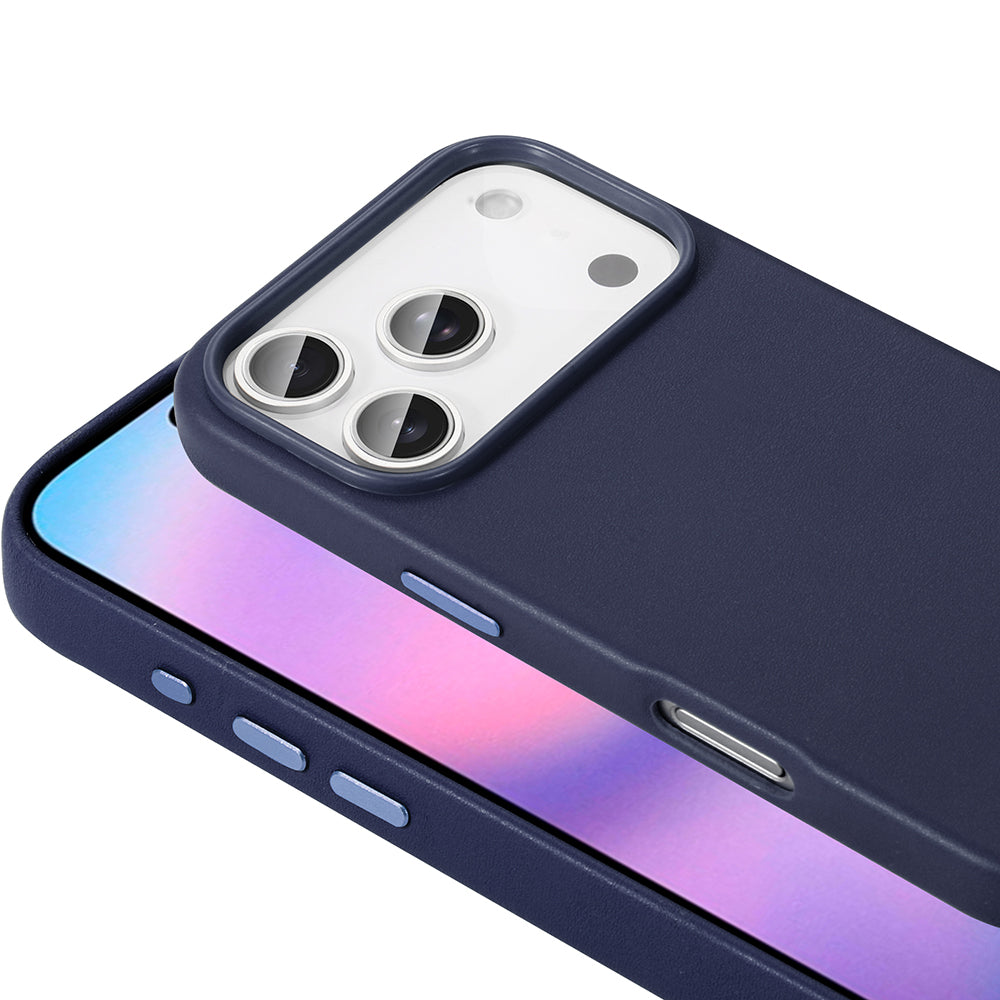 Apple iPhone 17 Pro Kılıf M-safe Şarj Özellikli PU Deri Görünümlü Zore Kupra Kapak Turuncu