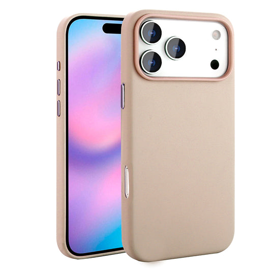 Apple iPhone 17 Pro Kılıf M-safe Şarj Özellikli PU Deri Görünümlü Zore Kupra Kapak Pembe