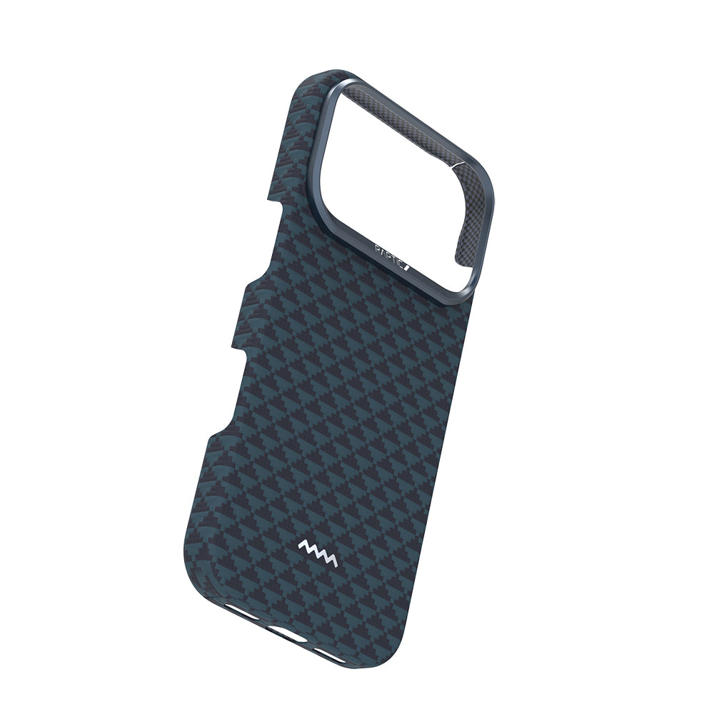 Apple iPhone 17 Pro Kılıf M-safe Şarj Özellikli Raptic Aramid Skin Origin Serisi Kapak Gold-Mavi