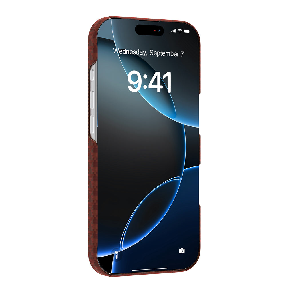 Apple iPhone 17 Pro Kılıf M-safe Şarj Özellikli Raptic Aramid Skin Origin Serisi Kapak Gold-Mavi