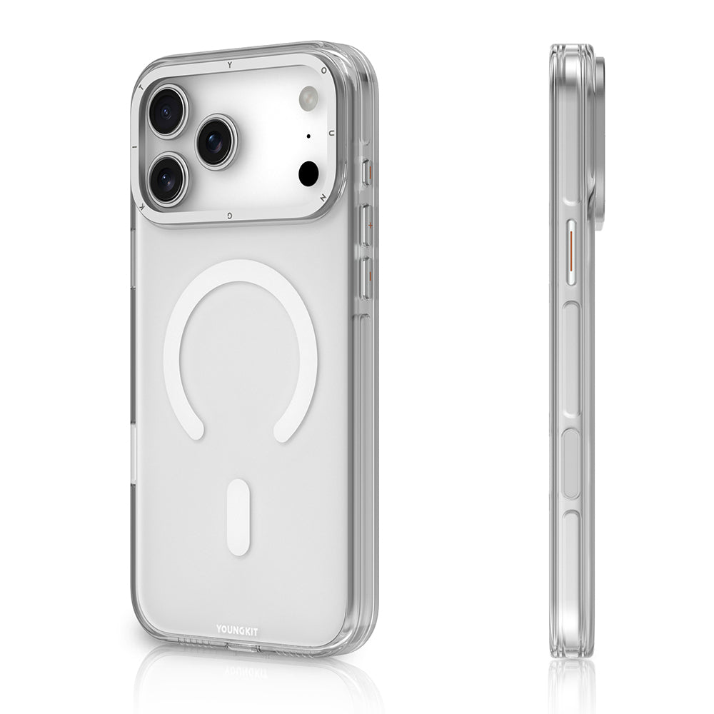 Apple iPhone 17 Pro Kılıf M-safe Şarj Özellikli Şeffaf Youngkit Crystal Shield Serisi Kapak Siyah