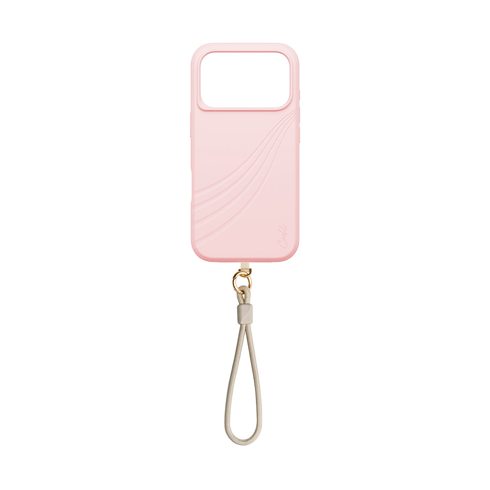 Apple iPhone 17 Pro Kılıf M-safe Şarj Özellikli Soft Arka Yüzey Askı İpli Coehl Serina Kapak Pembe